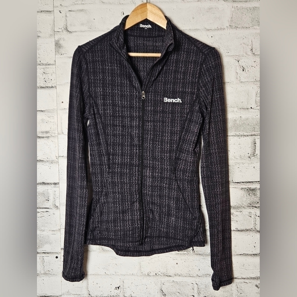 Bench Women’s Full Zip Jacket Black Gray Pattern Size Small S/P - Picture 3 of 9